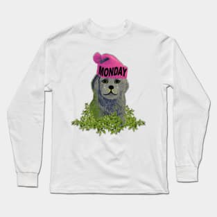 Moody Monday Beanie Puppy Long Sleeve T-Shirt